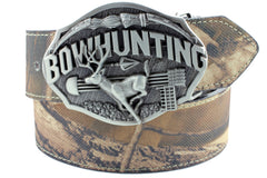 Silver Bow Hunter Deer Southern Hunting Belt Buckle