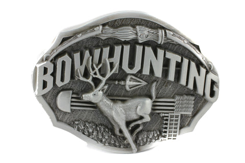 Silver Bow Hunter Deer Southern Hunting Belt Buckle