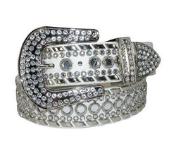 Deal Fashionista Dazzling Western Rhinestone Studded Cowgirl Leather Belt
