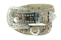 Western Lucky Horseshoe Conchos Rhinestone Belt