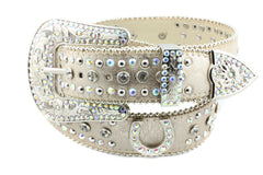 Western Lucky Horseshoe Conchos Rhinestone Belt