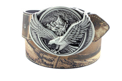 Soaring Eagle Round Buckle Silver