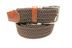 Deal Fashionista Fabric Leather Elastic Stretch Belt With Gunmetal Rectangular Buckle 1-3/8" Wide