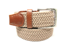 Deal Fashionista Fabric Leather Elastic Stretch Belt With Gunmetal Rectangular Buckle 1-3/8" Wide