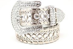 Deal Fashionista Dazzling Western Rhinestone Studded Cowgirl Leather Belt