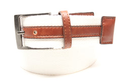 Deal Fashionista Men's Webbed and Cotton Leather Belt