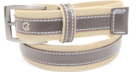 Men's Skinny Webbed and Cotton Leather Belt