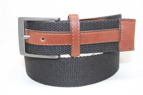 Deal Fashionista Men's Webbed and Cotton Leather Belt