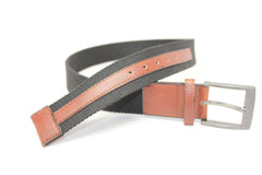 Deal Fashionista Men's Webbed and Cotton Leather Belt