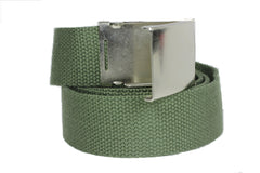 Unisex Canvas Military Web Belt with Flip Top Metal Buckle 1.5 Width