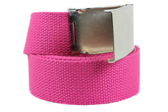 Unisex Canvas Military Web Belt with Flip Top Metal Buckle 1.5 Width