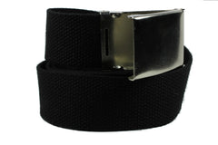 Unisex Canvas Military Web Belt with Flip Top Metal Buckle 1.5 Width