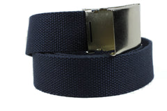 Unisex Canvas Military Web Belt with Flip Top Metal Buckle 1.5 Width