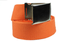 Unisex Canvas Military Web Belt with Flip Top Metal Buckle 1.5 Width