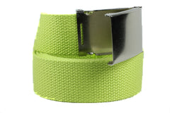 Unisex Canvas Military Web Belt with Flip Top Metal Buckle 1.5 Width