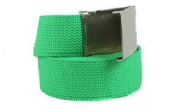 Unisex Canvas Military Web Belt with Flip Top Metal Buckle 1.5 Width